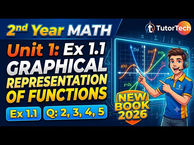 2nd Year Math | Unit 1 Ex 1.1 Q2, Q3, Q4, Q5 | Graphical Representation of Functions | New Book 2026
