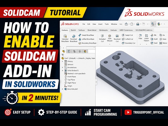 96_How to Enable SolidCAM Add-In in SOLIDWORKS | Step-by-Step Tutorial