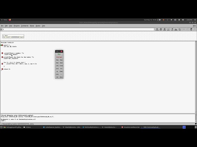 Debugging C Program Using DDD Debugger in Ubuntu Linux