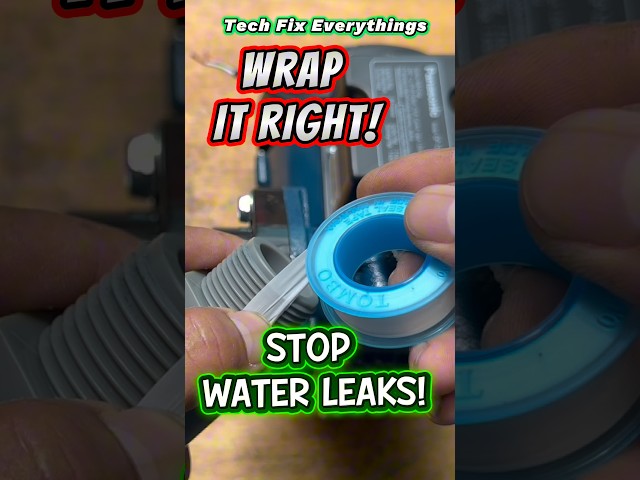 How to Wrap PTFE Thread Tape to Stop Water Leaks #PTFETape #PlumbingTips #WaterLeak