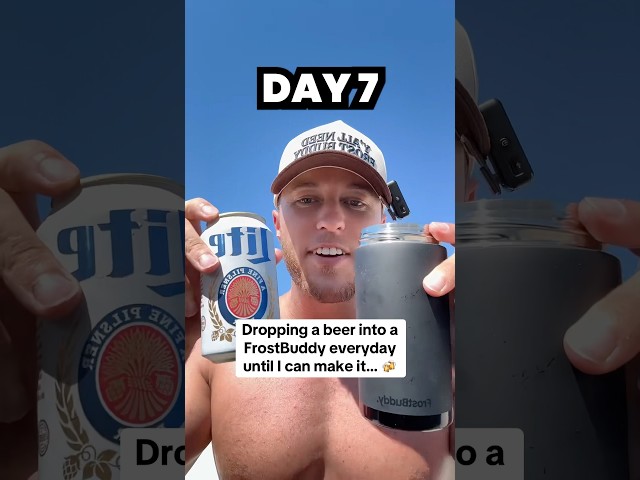 DAY 7 of trying to drop a beer into a FrostBuddy… 😂🍻 #shorts #viralshorts