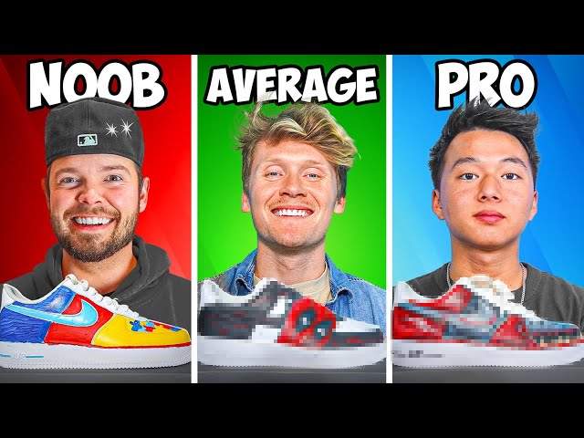 Noobs vs Pro Customize Shoes in 1 Hour!