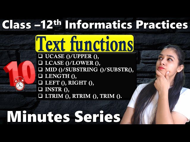 10 Minutes Series | Text functions | Fatafat Revision - 12 IP