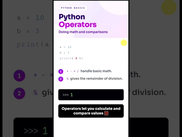 Python Operators Made Easy | Math & Comparison in Python #python #ai