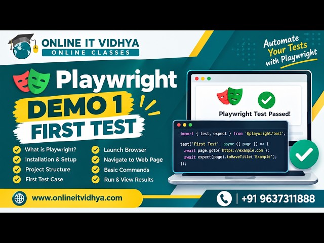 Master Playwright with AI – Demo 1 | Automation Testing with JavaScript |  OnlineITvidhya