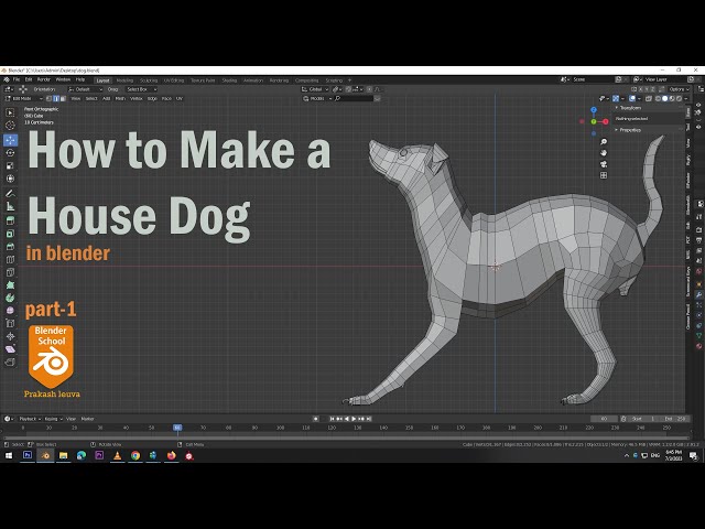 how to make a House Dog modelling in blender/animal