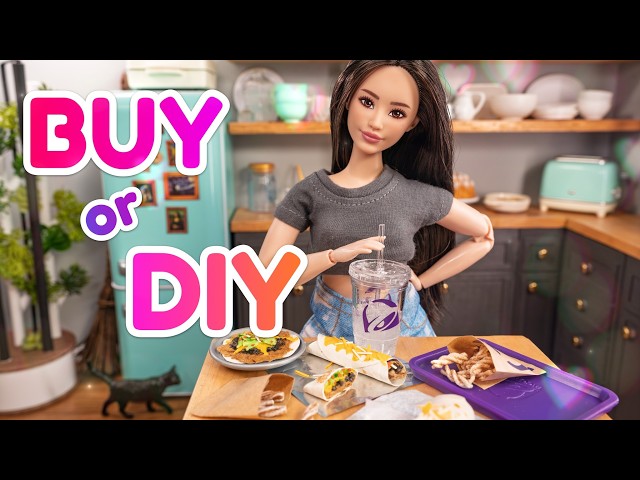 Versus: DIY Paper Doll Food Vs Make It Mini Taco Bell | Paper Crafts for Barbie
