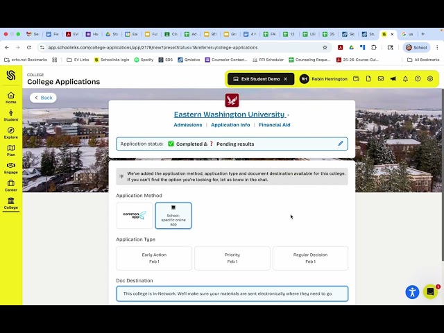 Adding colleges to the College Application Manager in Schoolinks