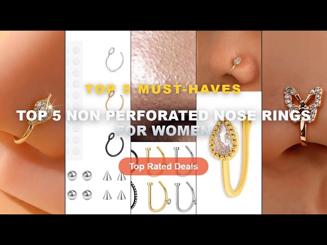 Cheap & Best Top 5 Non Perforated Nose Rings For Women Unboxing & Review - Women Fake Piering Punk Z