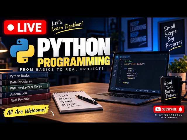 🐍 Python LIVE Class 🔥 | Python Programming from Basics | Coding Live
