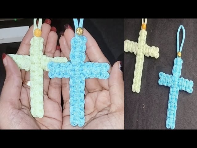 DIY Macrame Cross Keychain/Handmade/Macrame Keychain Tutorial 