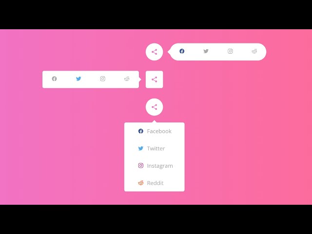 Social Share Buttons UI Design | Social Share Dropdown Menu | Social Media Icons in HTML CSS and JS