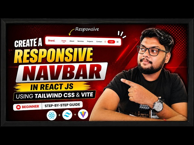 Create a Responsive Navbar in React JS (Tailwind CSS + Vite) – Step-by-Step for Beginners