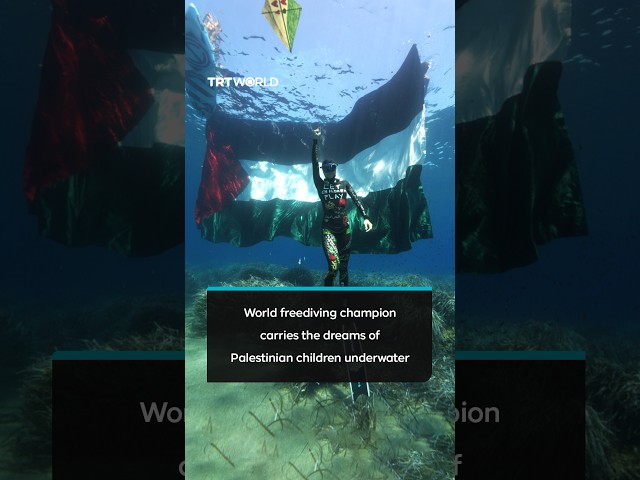 World freediving champion carries the dreams of Palestinian children underwater