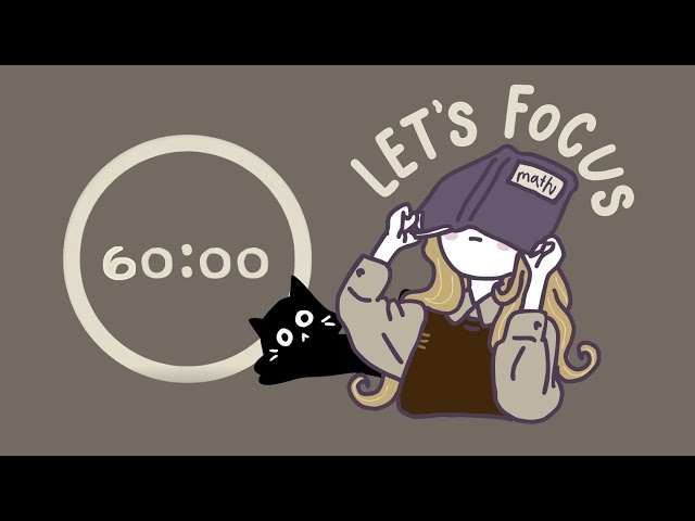 Pomodoro Timer 4x60 (4hr) | ADHD | Let's get focused! | Lofi Hip Hop ♡ #pomodoro #studywithme