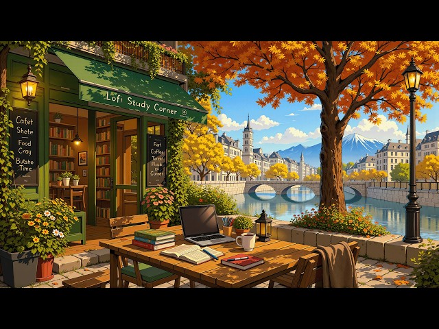 Cozy Autumn City Café 🍁 Lofi Hip hop Beats  for Deep Focus & Stress Relief ☕