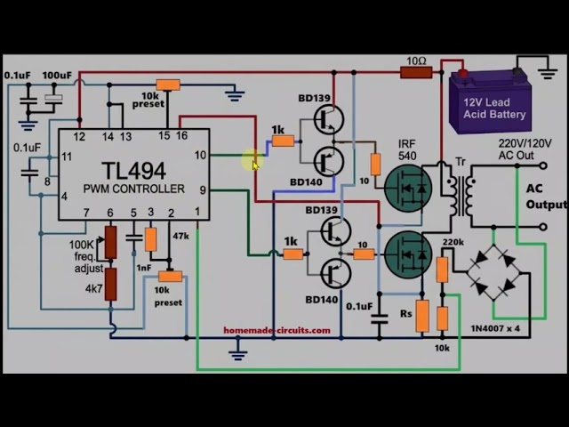 TL494 PWM Controller Inverter Circuit with Current and Voltage Control Feedback: Full Tutorial