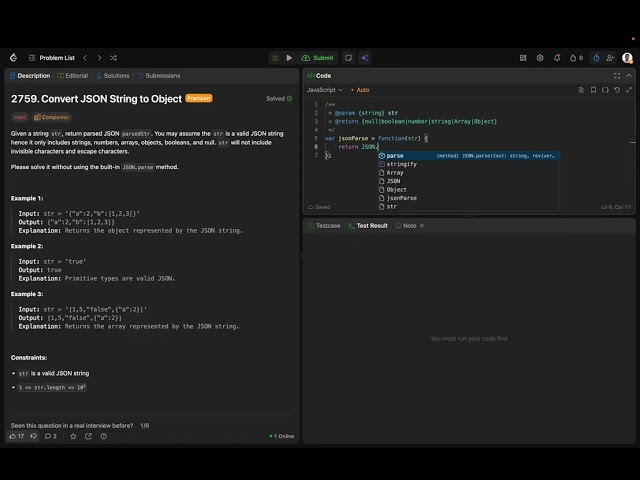 Convert JSON String to Object