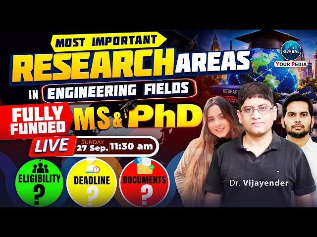 Most Imp. Research Areas in Engineering 🔬 | Fully Funded MS & PhD Abroad | Eligibility & Deadlines
