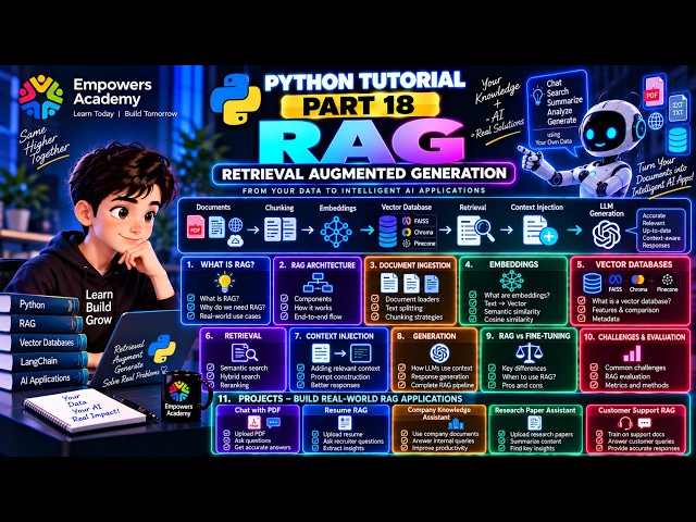 Python Tutorial | Part 18 - RAG (Retrieval-Augmented Generation) | Generative AI & LLMs