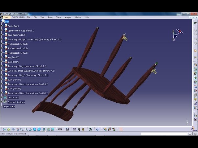 Catia V5 Tutorial|How to design a Chair P11|Furniture & Product Design
