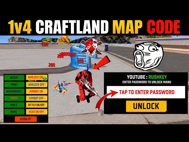 🤫 Secret 1v4 Craftland Map Code Password Kaise Milega? | FF Auto Headshot Map