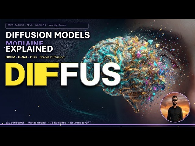 Diffusion Models Explained — DDPM, Stable Diffusion & How AI Art Works (Deep Learning EP43)