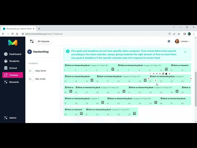 Classes and Assignments on Microschools.xyz