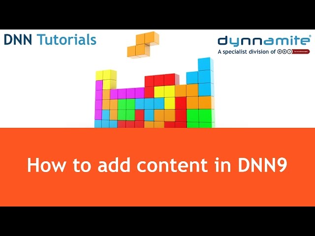 DNN Tutorials - How to add content to a page in DNN9