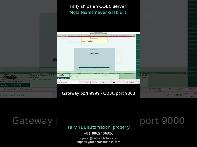 Tally has a built-in ODBC server most teams never enable — port 9000, the SQL gateway #Tally