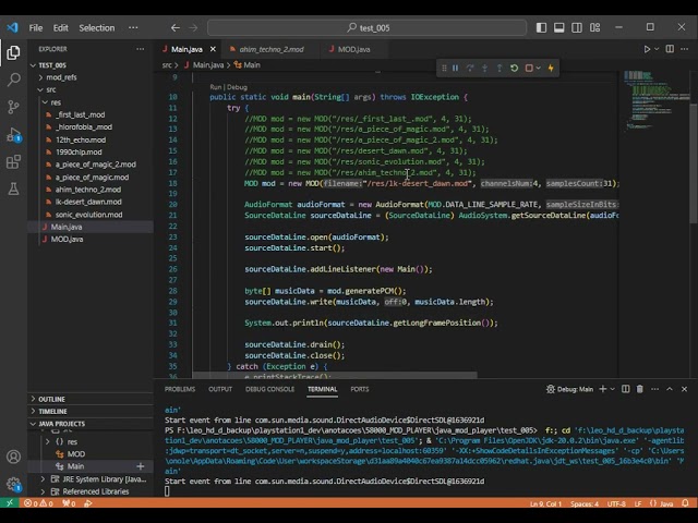 [Java] from scratch - MOD Music Player