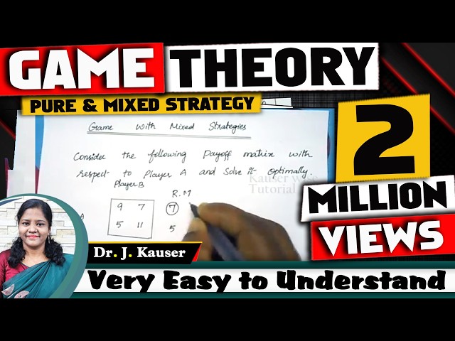 Game theory #1||Pure & Mixed Strategy||in Operations research||Solved problem||By:- Kauserwise