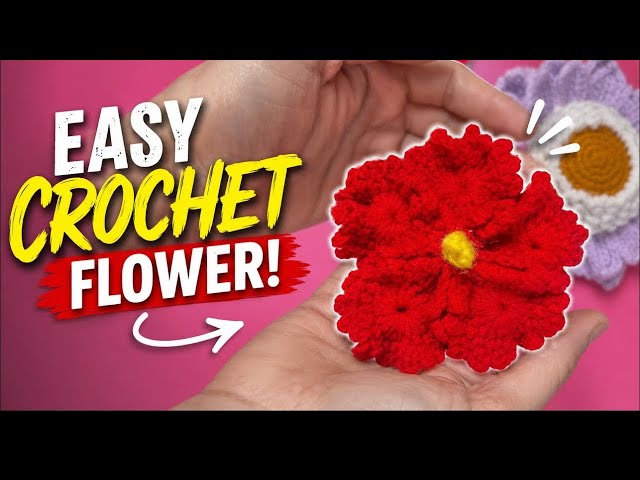 Hibiscus 🌺 crochet flowers// how to crochet beginner/ very easy 