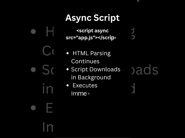 Async vs Defer in JavaScript #javascript #webdevelopment #frontend #coding #programming #shorts