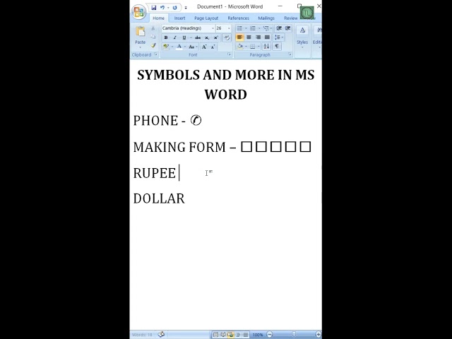 How to Create a Symbol in Ms Word Steps for Symbol MS Word | MS Word Shorts