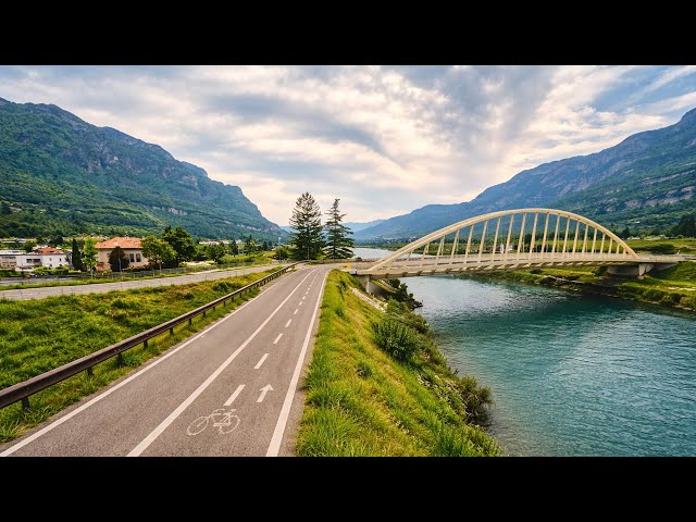 🚴‍♀️ 2-Hour Road Indoor Cycling | Ciclabile dell'Adige | Real-Time 4K POV