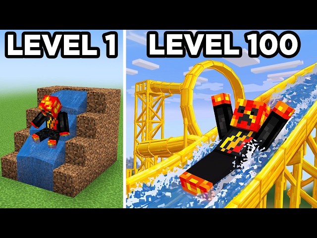 Level 1 to 100 Waterparks in Minecraft!