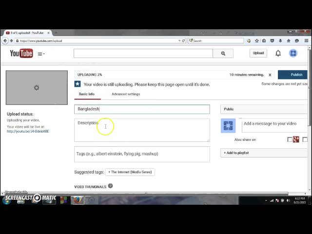 how to upload youtube video