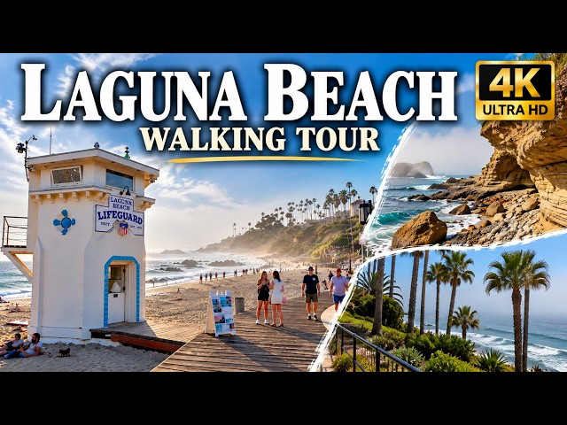 Laguna Beach Walking Tour 4K 🇺🇸 | California Beach & Coastal Walk