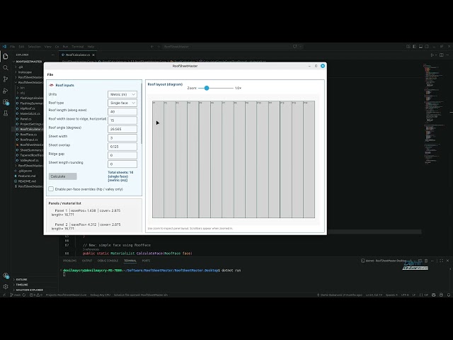 RoofSheetMaster — .NET Desktop App for Roof Sheet Calculation & Optimization