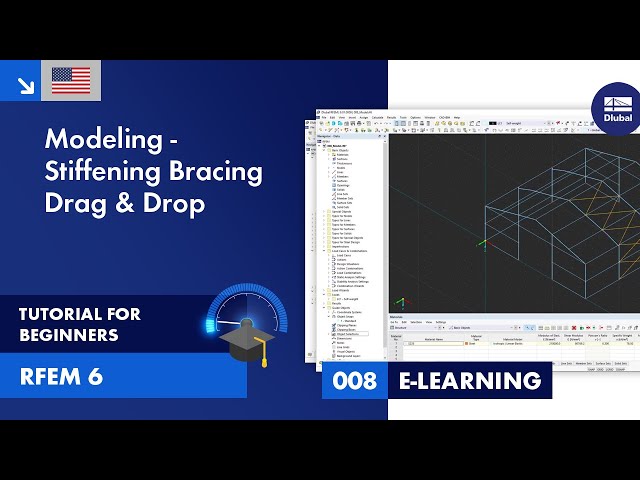 RFEM 6 Tutorial for Beginners | 008 Modeling | Stiffening Bracing | Drag & Drop
