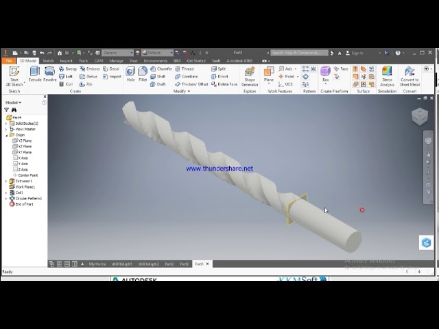 Autodesk inventor tutorial for beginner how to make a drill bit