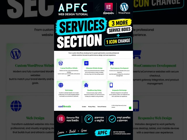 Elementor Services Section | 3 More Service Boxes + Icon Change #Shorts