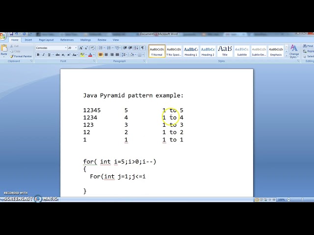 Write a java program to print pyramid pattern of numbers
