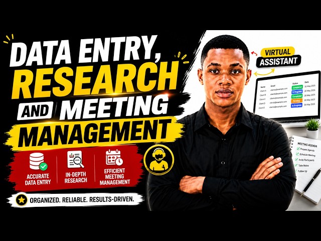 DATA ENTRY, RESEARCH, AND MEETING MANAGEMENT AS A VIRTUAL ASSISTANT