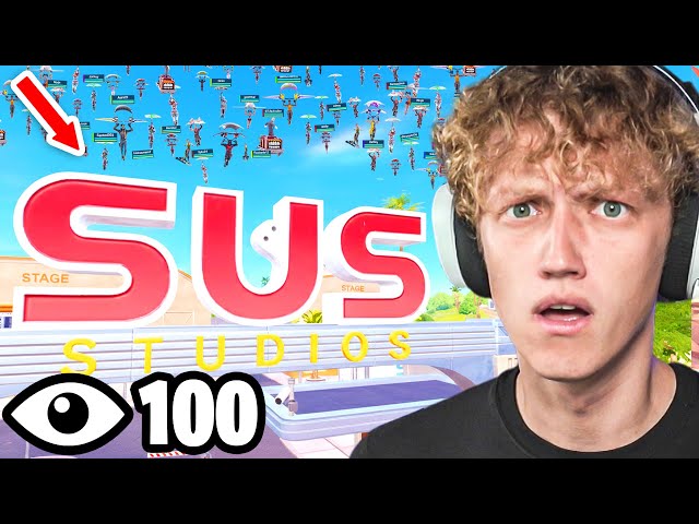 I Got 100 Players To Land At SUS STUDIOS In Fortnite! (Servers Shutdown)