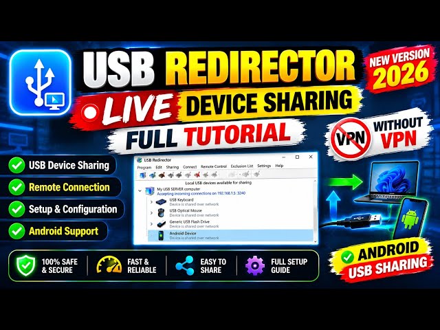 USB Redirector Live Device Sharing | Usb RedirectorFull Tutorial| Without Vpn New Version #android 