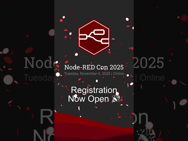 Node-RED Con 2025 is coming! Share, build, and explore Node-RED’s impact on industry. Don’t miss it!
