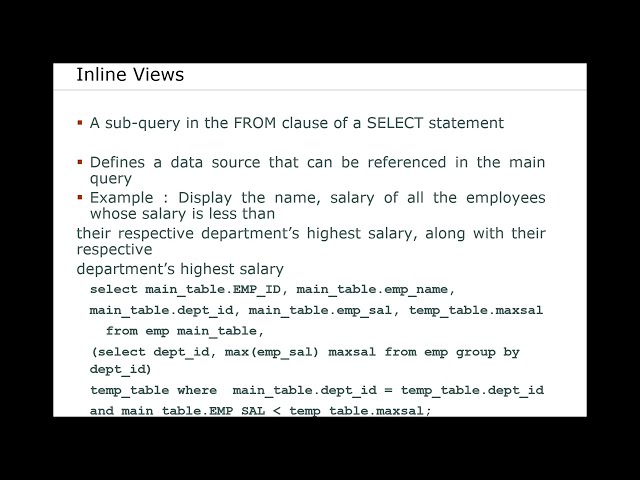 Inline Views & SQL Functions Explained | Oracle SQL Tutorial for Beginners | Tech Learniversity