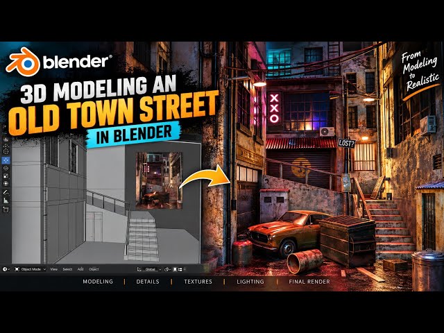 How to Create an Old Town Street in Blender 3D ( Part 2)